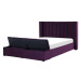 BELIANI postel s lavičkou NOYERS 140 × 200 cm, sametová, fialová