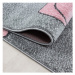 ELIS DESIGN Dětský koberec - Medvídek a hvězdy barva: šedá x růžová, rozměr: 160x230