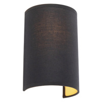 Moderní nástěnná lampa černé a zlaté - Simple Drum