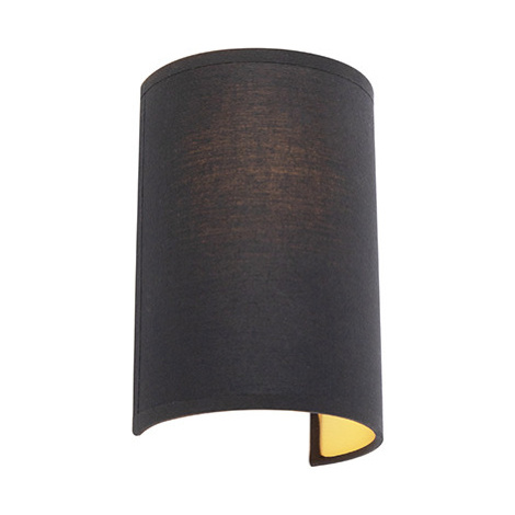 Moderní nástěnná lampa černé a zlaté - Simple Drum QAZQA