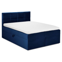 Modrá sametová dvoulůžková postel Mazzini Beds Mimicry, 180 x 200 cm