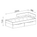 Dřevěná postel Amasi 90x200, bez matrace, beton, bílá