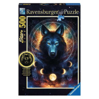 Ravensburger 13970 svítící puzzle měsíční vlk 500 dílků