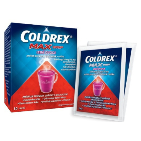 COLDREX MAXGRIP LESNÍ OVOCE 1000MG/10MG/70MG POR PLV SOL SCC 10 II