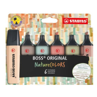 Zvýrazňovač STABILO BOSS ORIGINAL NatureCOLORS - sada 6 barev