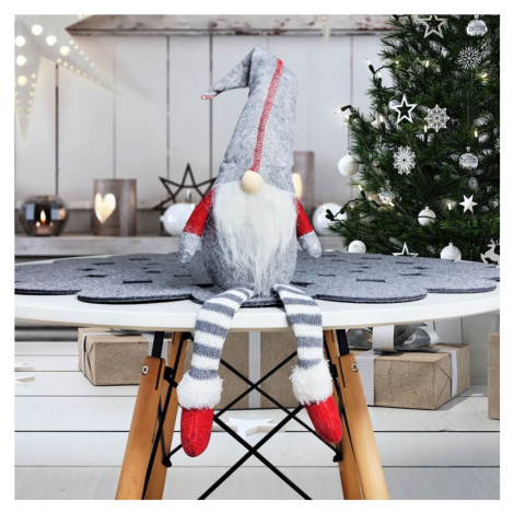 Vánoční skřítek pro štěstí GNOM šedý 12x50 cm Mybesthome MyBestHome PRO
