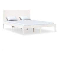 Rám postele bílý masivní borovice 160 × 200 cm, 3104164