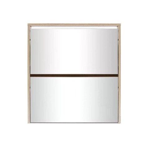 Botník dvoupatrový, zrcadlový, dub 63x17x67 cm SHUMEE