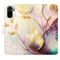 iSaprio flip pouzdro Gold Leaves 02 pro Xiaomi Redmi Note 10 / Note 10S