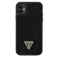 Zadní kryt Guess Rhinestones Triangle Metal Logo pro Apple iPhone 11, černá
