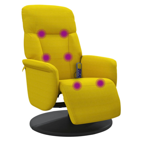 vidaXL Masážní polohovací křeslo s podnožkou žluté samet