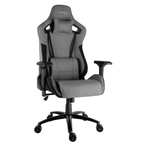 Herní židle IRON XXL — látka, černá / šedá, nosnost 140 kg Racing