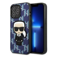 Kryt Karl Lagerfeld iPhone 13 Pro  hardcase blue Monogram Ikonik Patch (KLHCP13LPMNIKBL)