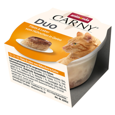 Výhodné balení animonda Carny Adult Duo 48 ks (48 x 70 g) - kuřecí filety a játra v želé