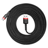 Baseus Cafule extra odolný nylonem opletený kabel USB / Micro USB QC3.0 2A 3m black-red