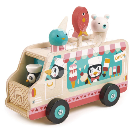 Dřevěné auto se zmrzlinou Penguin's Gelato Van Tender Leaf Toys s tučňákem a zmrzlinou od 18 měs