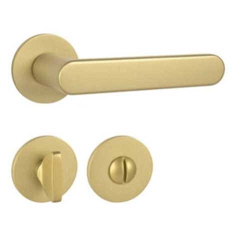Klika Naturel ROUND WC knoflík zlatá matná ROUNDROLMWC