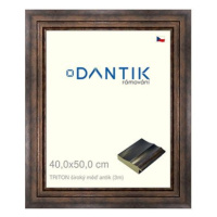 DANTIK rámeček 40 × 50, TRITON široký měď antik sklo čiré