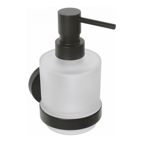 SAPHO XB101 X-Round black dávkovač mýdla, mléčné sklo/černá, 200 ml