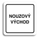 Accept Piktogram "nouzový východ" (80 × 80 mm) (bílá tabulka - černý tisk)