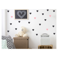 Pastelowe Love Samolepky srdce - malé barevna varianta: černá