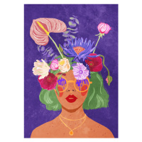 Ilustrace Flower head, Raissa Oltmanns, 30 × 40 cm