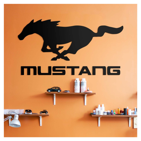 Dřevěný znak auta - Logo Mustang DUBLEZ