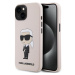 Pouzdro Karl Lagerfeld Liquid Silicone Ikonik NFT iPhone 15 růžové Růžová