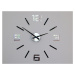 Moderní nástěnné hodiny SILVER XL BLACK-MIRROR