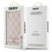 Zadní kryt DKNY PU Leather Checkered Pattern and Stripe pro Apple iPhone 15, růžová