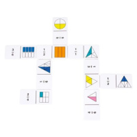 Domino - barevné zlomky Montessori