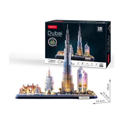 CubicFun - Puzzle 3D Dubai s LED světlem - 182 dílků