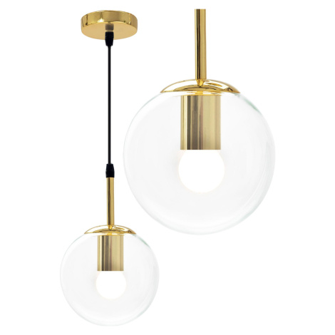 Závěsná stropní svítidlo skleněná koule zlatá APP686-1CP REA