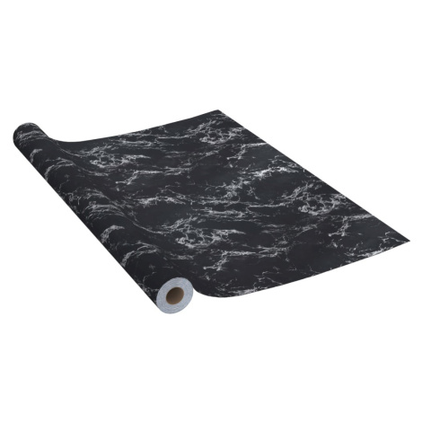 vidaXL Samolepící tapeta na nábytek černý kámen 500 x 90 cm PVC