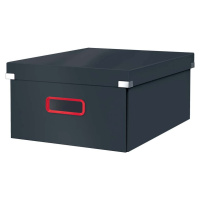 Šedý kartonový úložný box s víkem 48x37x20 cm Click&Store – Leitz