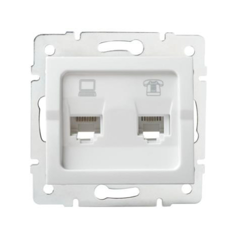 Kanlux 25112 LOGI Zásuvka datová-telefonní RJ45Cat 5e + RJ11 - bílá