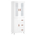 vidaXL Skříň highboard lesklá bílá 69,5 x 34 x 180 cm kompozitní dřevo