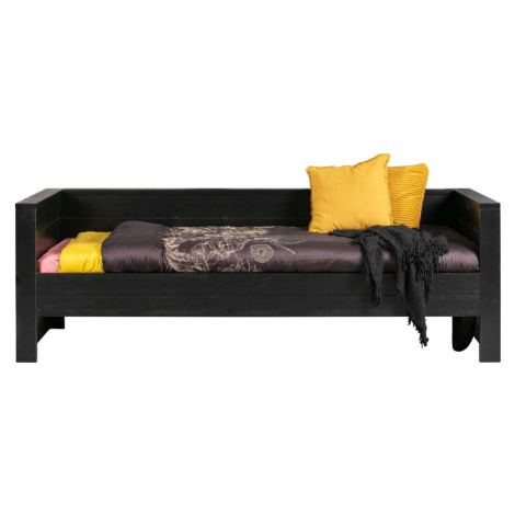 Černá postel/sofa z borovicového dřeva WOOOD Dennis, 90 x 200 cm