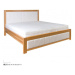 Drewmax Manželská postel - masiv LK214 | 200 cm dub Barva: Dub bělený / Vienna ( ekokůže)
