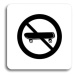 Accept Piktogram "zákaz jízdy na skateboardu" (80 × 80 mm) (bílá tabulka - černý tisk bez rámečk