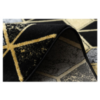 Kusový koberec Gloss 400B 86 3D geometric black/gold 240x330 cm