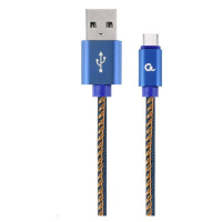 Kabel CABLEXPERT CC-USB2J-AMCM-2M-BL USB 2.0 AM na Type-C kabel (AM/CM), 2m, opletený, jeans, bl