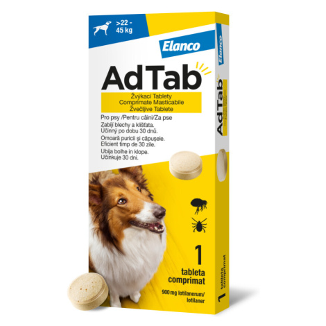 AdTab 900mg žvýkací tablety pro psy >22-45kg 1ks