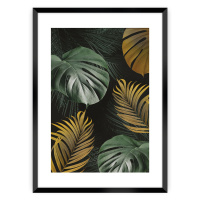 Dekoria Plakát Golden Leaves I, 70 x 100 cm, Zvolit rámek: Černý