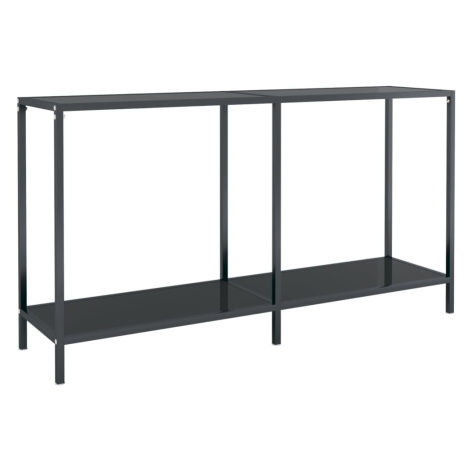 vidaXL Konzolový stolek černý 140 x 35 x 75,5 cm tvrzené sklo