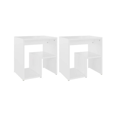 SHUMEE Noční stolky 2 ks bílé 40 × 30 × 40 cm dřevotříska, 806329