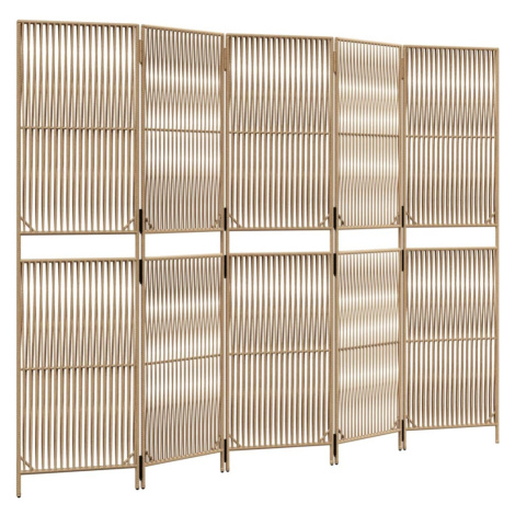 vidaXL Dělicí stěna 5 panelů béžová polyratan