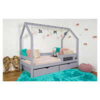 Vyspimese.CZ Dětská postel Ariel se zábranou-dva šuplíky Rozměr: 90x200 cm, Barva: šedá