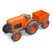 Green Toys - Traktor s vlečkou oranžový