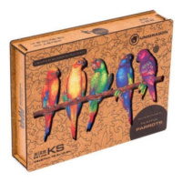 Unidragon dřevěné puzzle - Papoušci velikost L